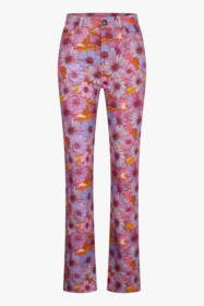 Fitted Jeans Floral Purple